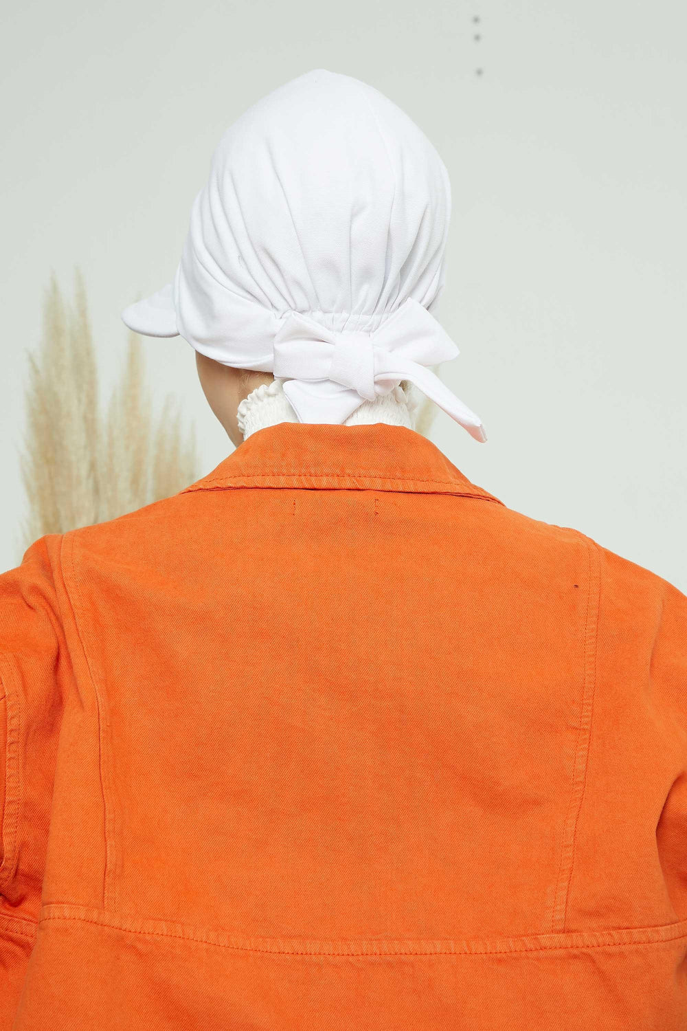 Fancy Visor Turban Headscarf for Women, Instant Turban Newsboy Hat, Cotton Turban Bonnet Cap, Plain Comfortable Chemo Visor Headwear,S-1 White