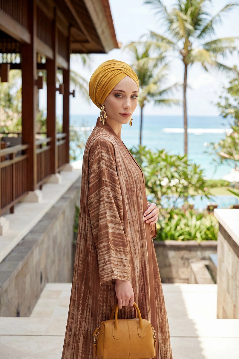 عمامة فورية قطنية سادة وشاح للرأس قبعة خفيفة الوزن للنساء، B-9