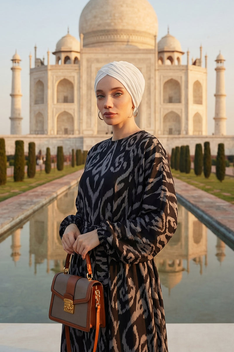 عمامة فورية قطنية سادة وشاح للرأس قبعة خفيفة الوزن للنساء، B-9