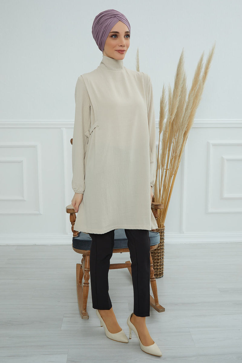 عمامة فورية قطنية سادة وشاح للرأس قبعة خفيفة الوزن للنساء، B-9