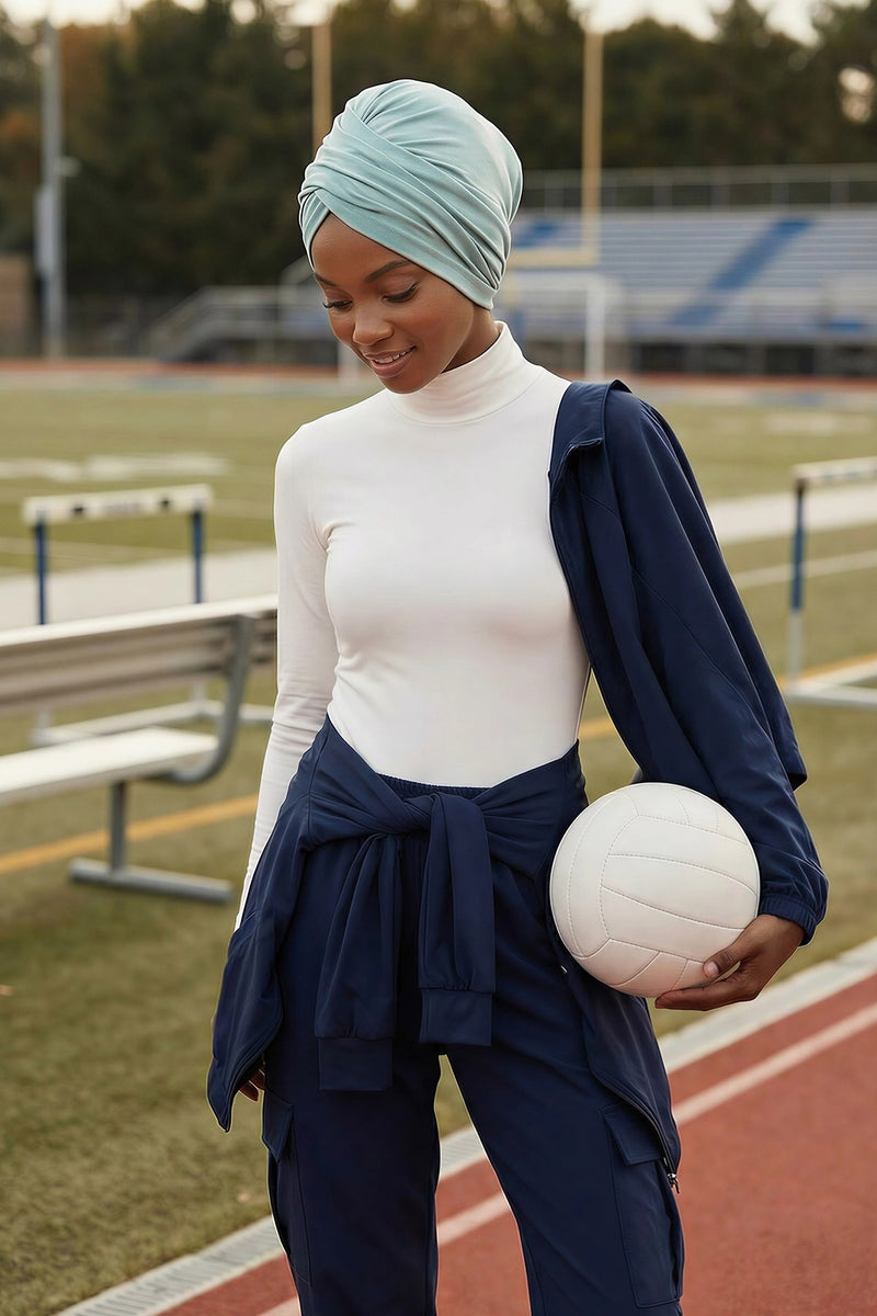 عمامة فورية قطنية سادة وشاح للرأس قبعة خفيفة الوزن للنساء، B-9