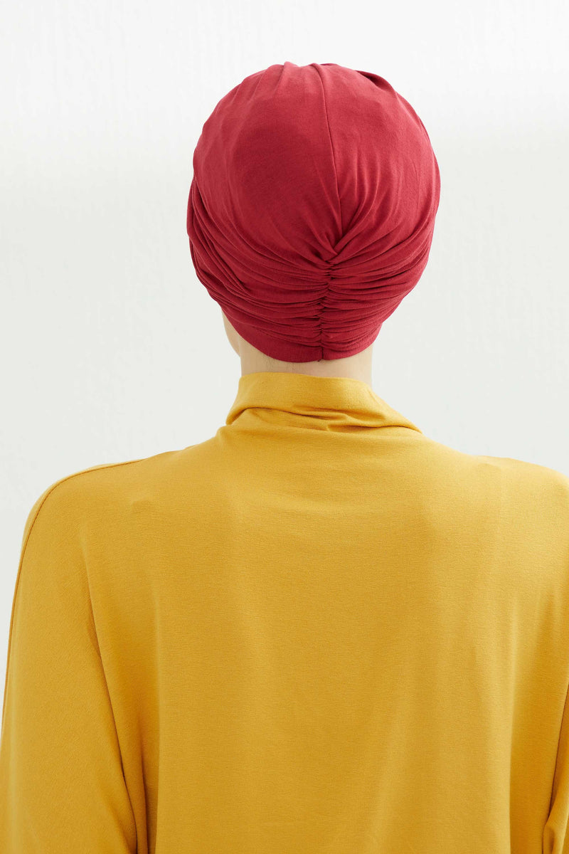 عمامة فورية قطنية سادة وشاح للرأس قبعة خفيفة الوزن للنساء، B-9