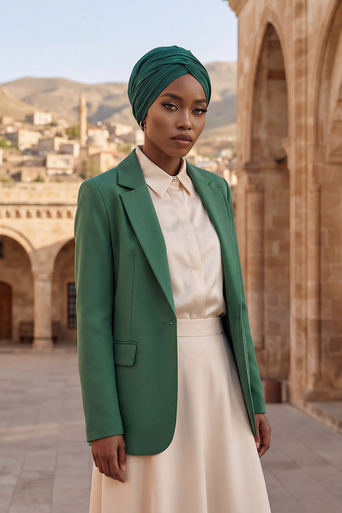 Instant Turban Plain Cotton Scarf Head Wrap Lightweight Hat Bonnet Cap for Women,B-9 Green