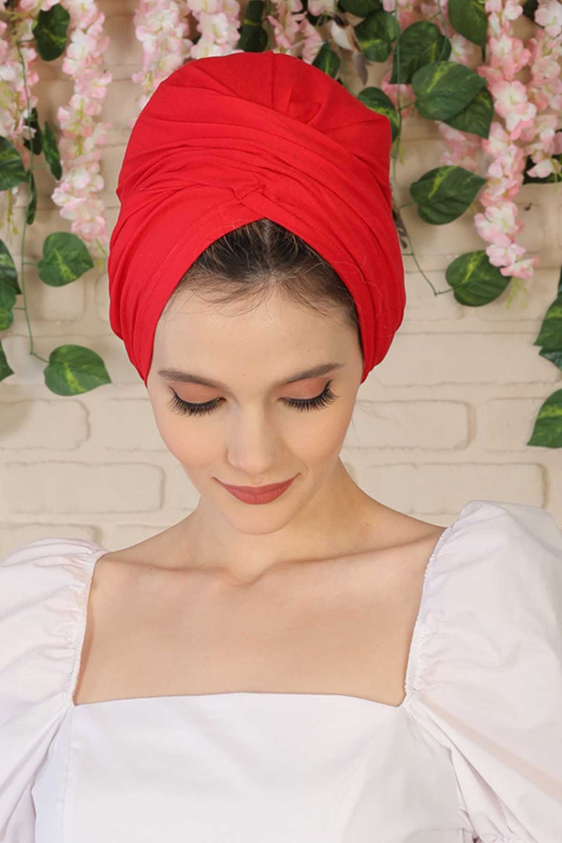 Instant Turban Plain Cotton Scarf Head Wrap Lightweight Hat Bonnet Cap for Women,B-9