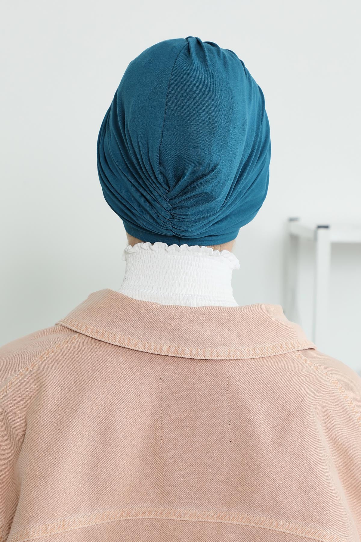 Instant Turban Plain Cotton Scarf Head Wrap Lightweight Hat Bonnet Cap for Women,B-9 Petrol Blue