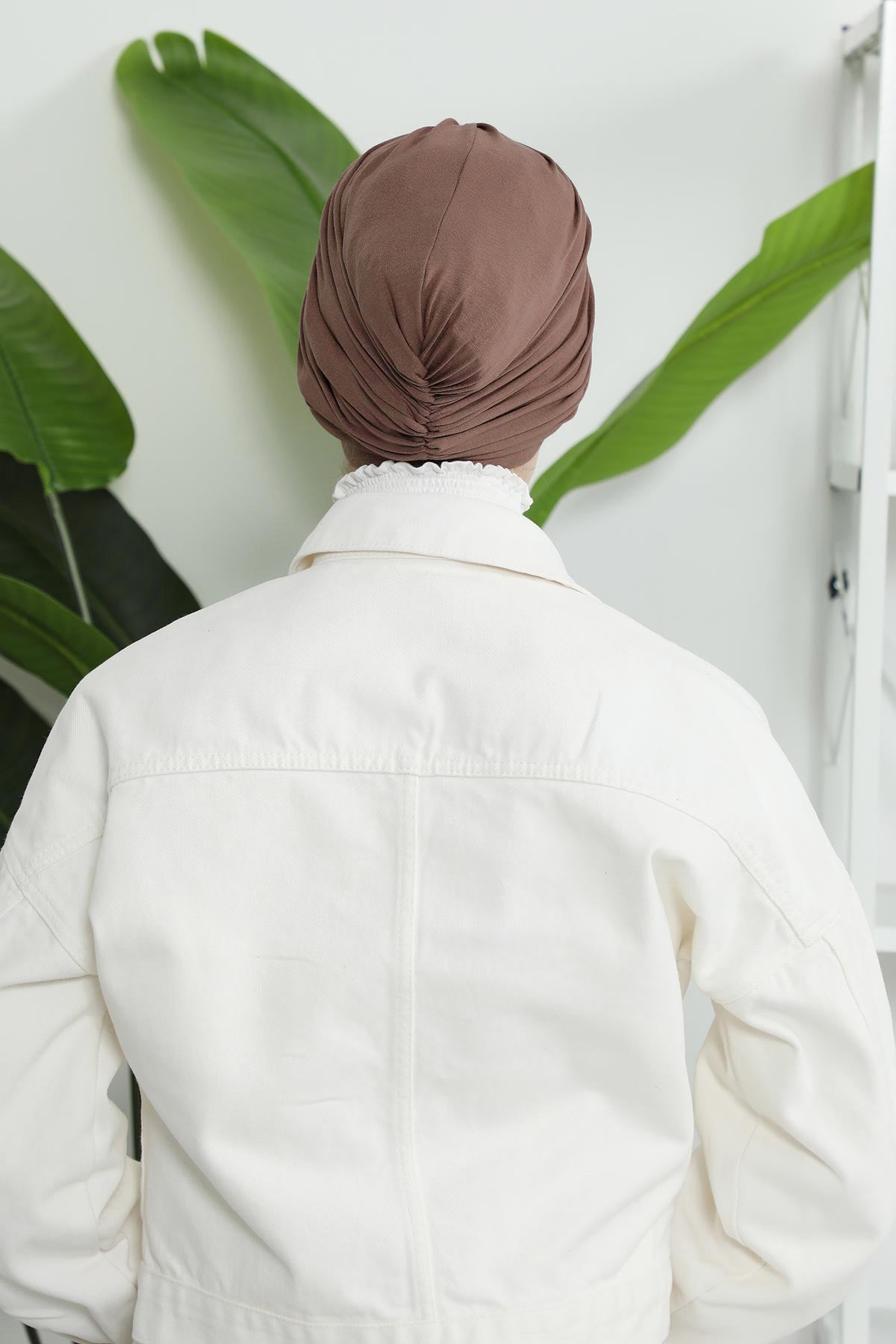 Instant Turban Plain Cotton Scarf Head Wrap Lightweight Hat Bonnet Cap for Women,B-9