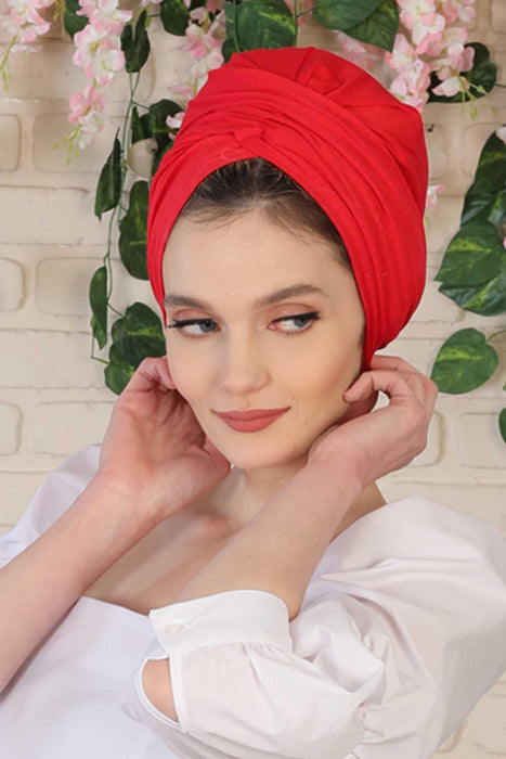 Instant Turban Plain Cotton Scarf Head Wrap Lightweight Hat Bonnet Cap for Women,B-9