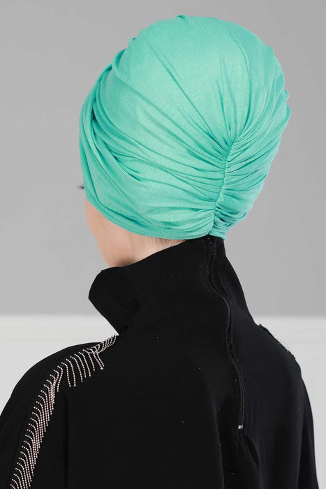 Instant Turban Plain Cotton Scarf Head Wrap Lightweight Hat Bonnet Cap for Women,B-9