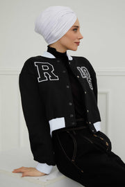 Instant Turban Plain Cotton Scarf Head Wrap Lightweight Hat Bonnet Cap for Women,B-9 White