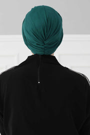 Instant Turban Plain Cotton Scarf Head Wrap Lightweight Hat Bonnet Cap for Women,B-9 Green