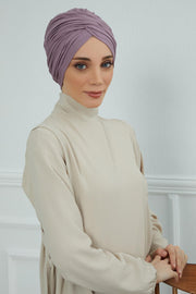 Instant Turban Plain Cotton Scarf Head Wrap Lightweight Hat Bonnet Cap for Women,B-9 Lilac
