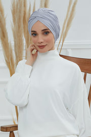 Instant Turban Plain Cotton Scarf Head Wrap Lightweight Hat Bonnet Cap for Women,B-9 Grey 2