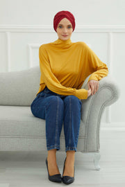 Instant Turban Plain Cotton Scarf Head Wrap Lightweight Hat Bonnet Cap for Women,B-9 Maroon