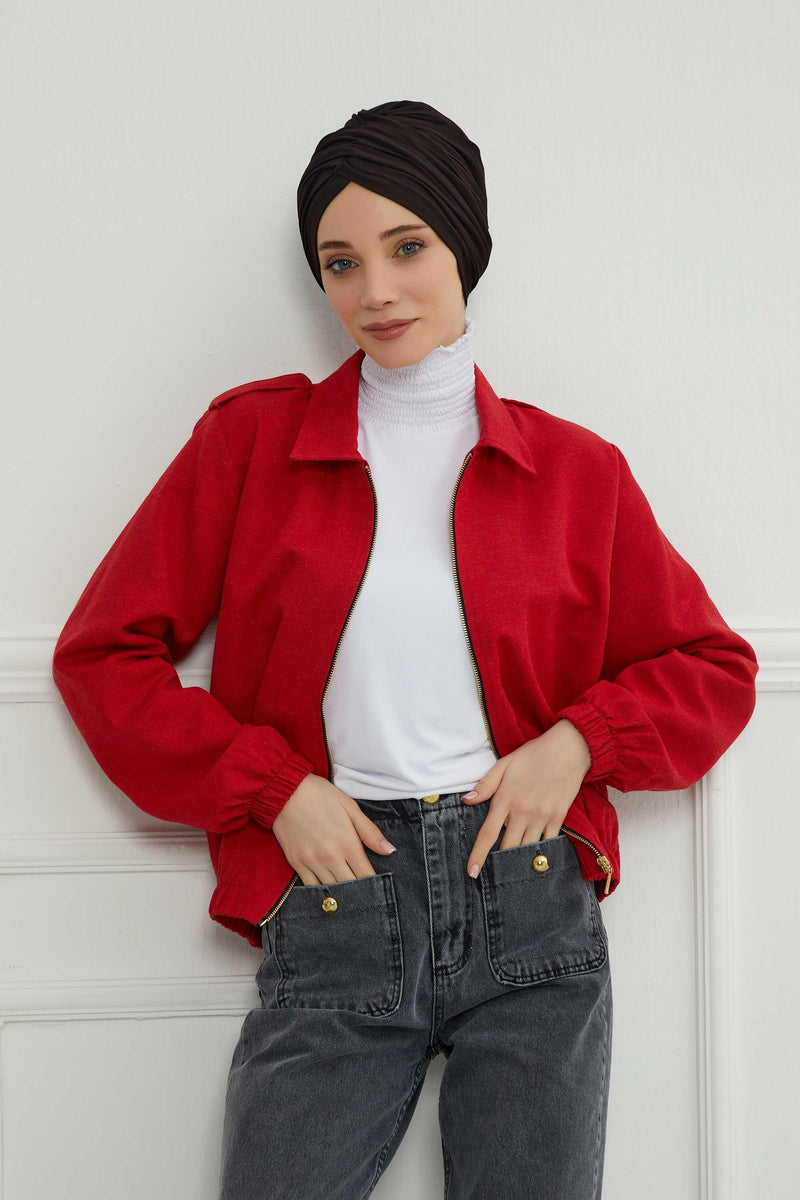 Instant Turban Plain Cotton Scarf Head Wrap Lightweight Hat Bonnet Cap for Women,B-9 Black