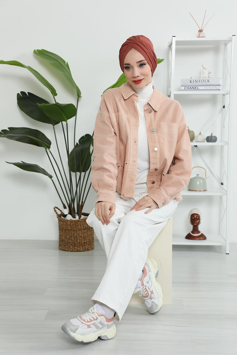 Instant Turban Plain Cotton Scarf Head Wrap Lightweight Hat Bonnet Cap for Women,B-9