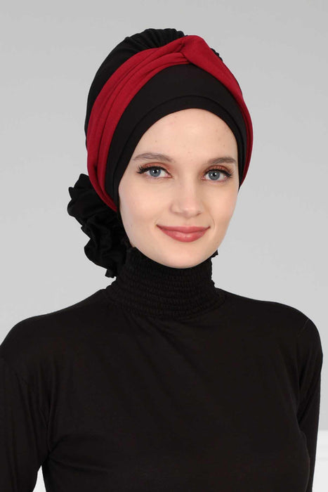 Instant Turban Plain Cotton Scarf Head Wrap Lightweight Multicolor Headwear Plain Bonnet Cap with Stylish Cotton Band,B-50