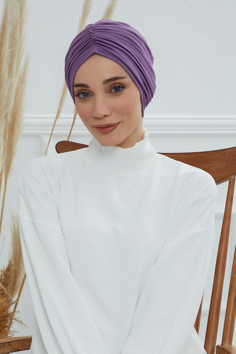 Instant Turban Shirred Cotton Scarf Head Wrap Headwear Bonnet Cap Head Turbans For Women,B-20