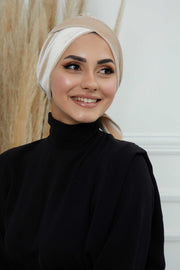 Velvet Instant Turban Cap with Long Tails at the Back Side, Lightweight Turban Head Cover for Women, Velvet Chemo Headwear Bonnet Cap,B-31K Beige