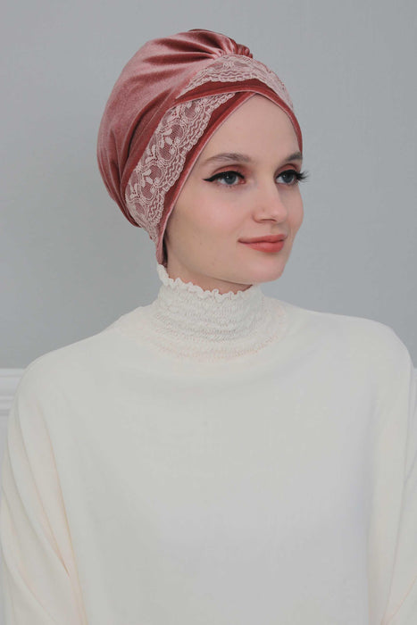Instant Turban Velvet Scarf Head Wrap Trimmed Headwear Cap For Women Fashion,B-22K