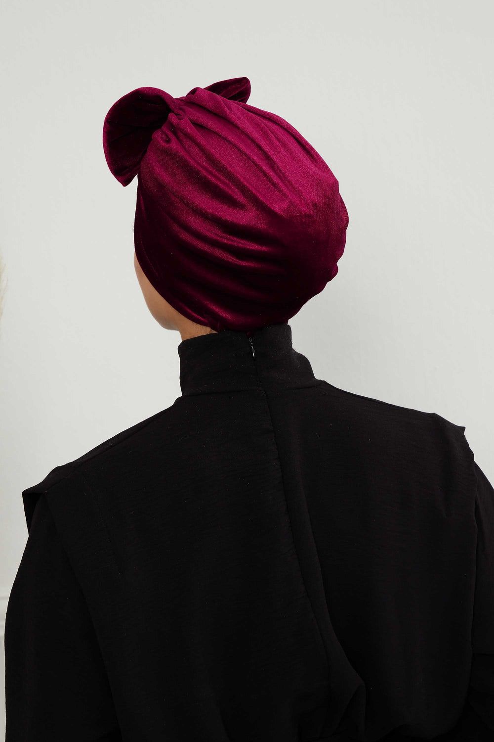 Instant Turban Velvet Scarf Head Wrap with Removable Bowtie Headwear Cap Bonnet For Women Fashion,B-27K
