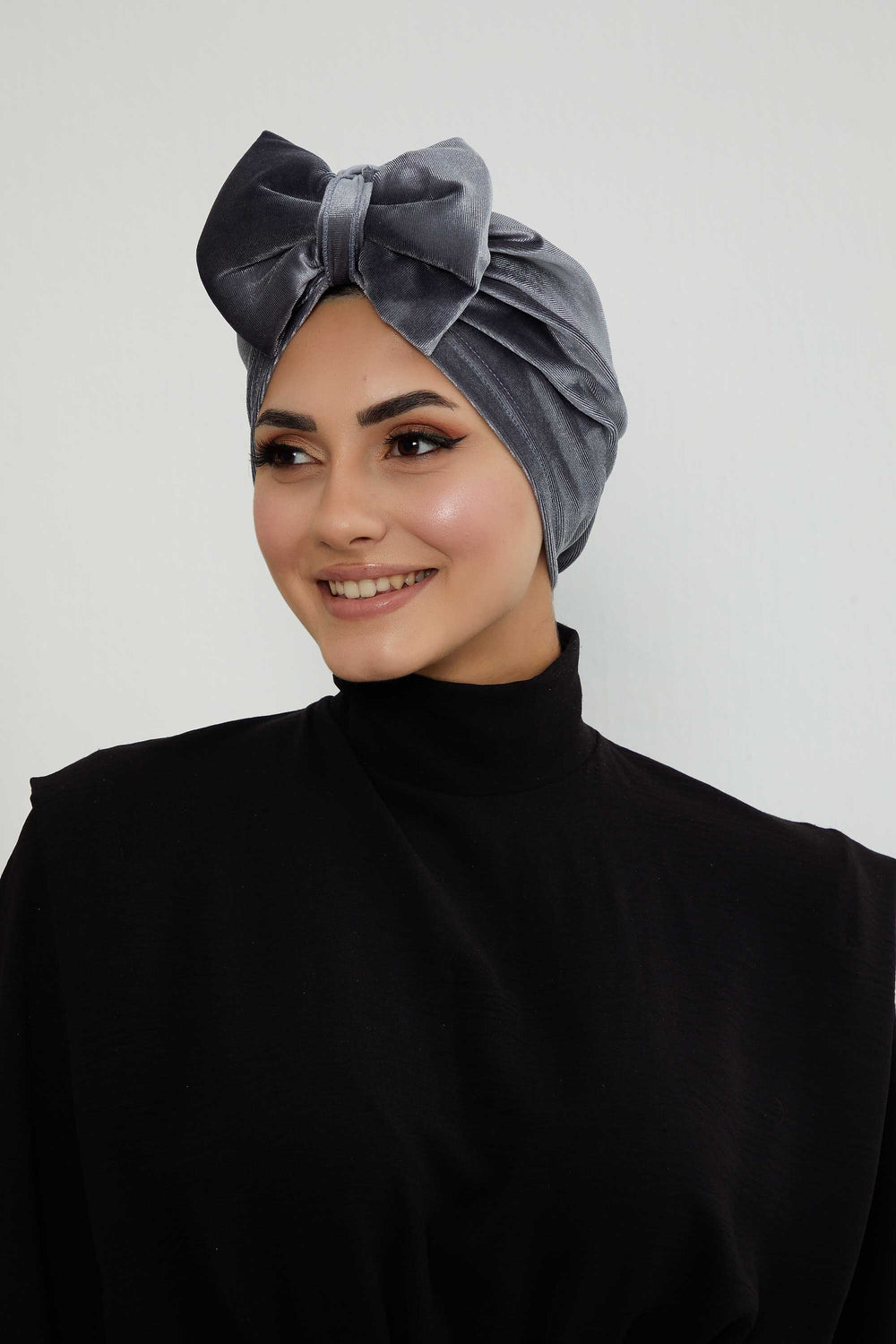 Instant Turban Velvet Scarf Head Wrap with Removable Bowtie Headwear Cap Bonnet For Women Fashion,B-27K
