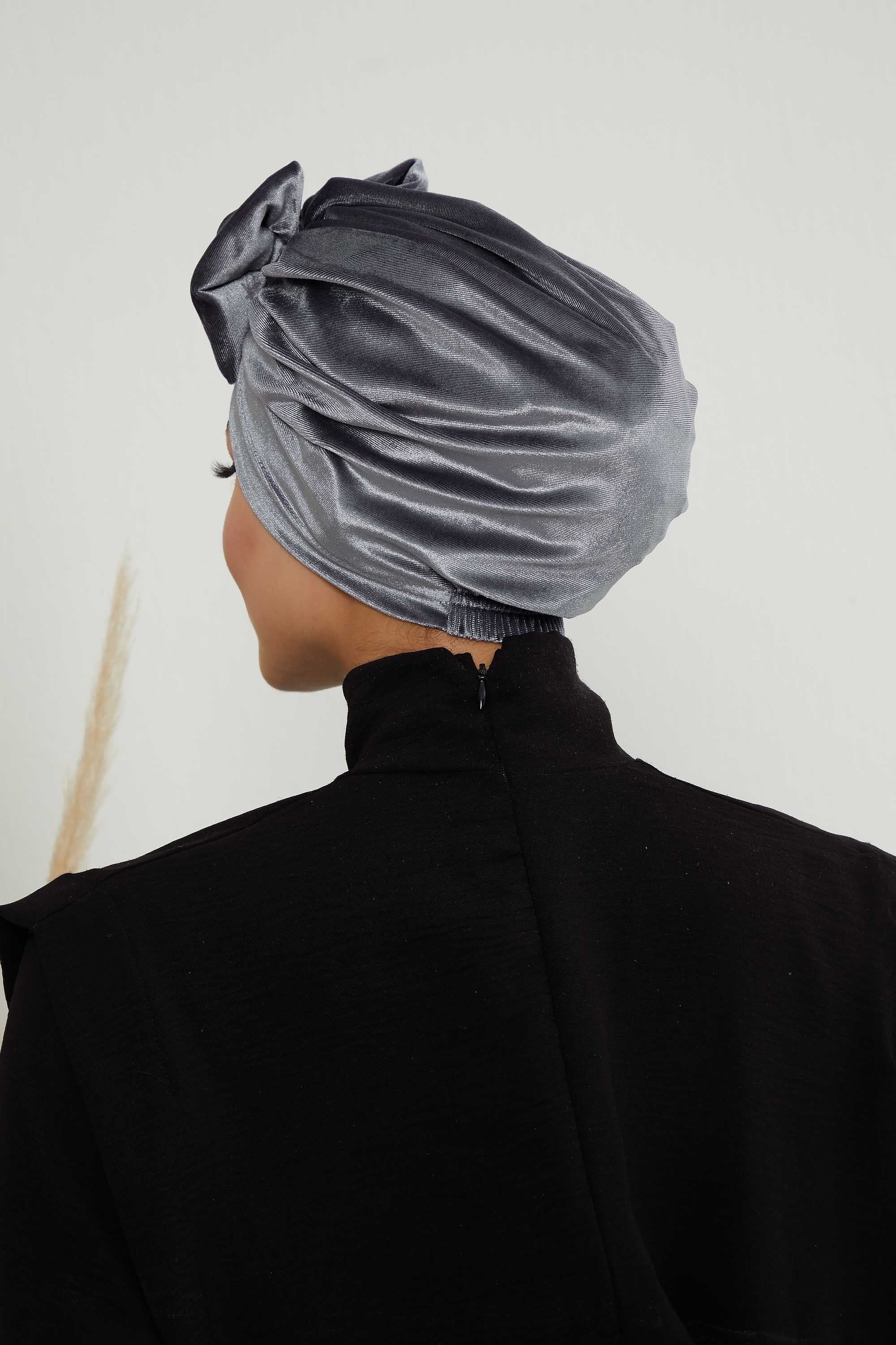 Instant Turban Velvet Scarf Head Wrap with Removable Bowtie Headwear Cap Bonnet For Women Fashion,B-27K