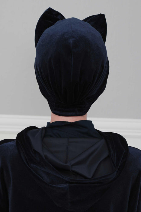Instant Turban with Bow for Women Velvet Head Wrap Lightweight Head Scarf Modest Headwear,B-11K
