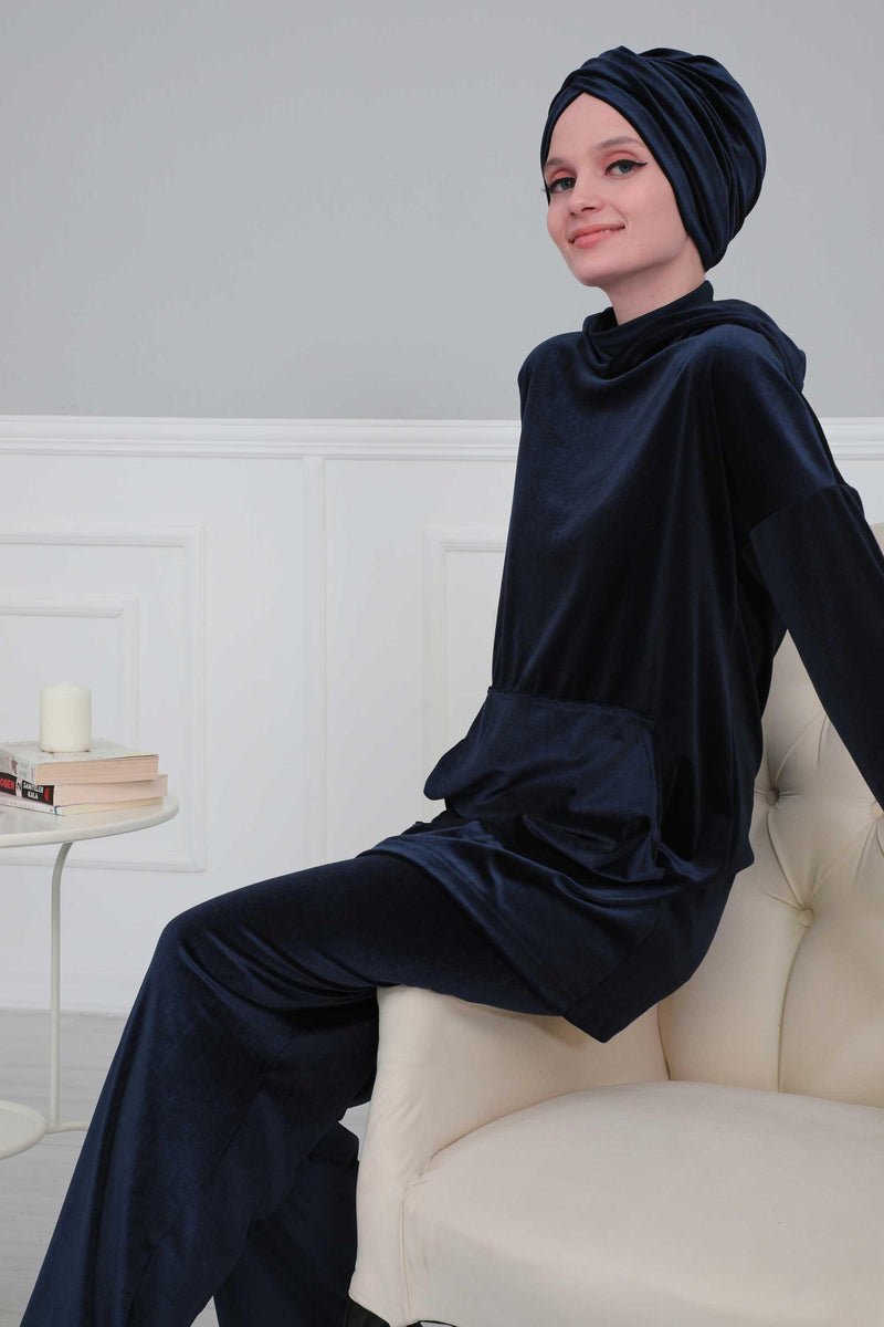 Super Soft Velvet Pre-Tied Turban, Comfortable Lightweight Winter Bonnet Cap for Women, Easy Wrap Women Head Covering, Chemo Cancer Cap,B-9K Dusty Rose