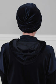 Super Soft Velvet Pre-Tied Turban, Comfortable Lightweight Winter Bonnet Cap for Women, Easy Wrap Women Head Covering, Chemo Cancer Cap,B-9K Dusty Rose