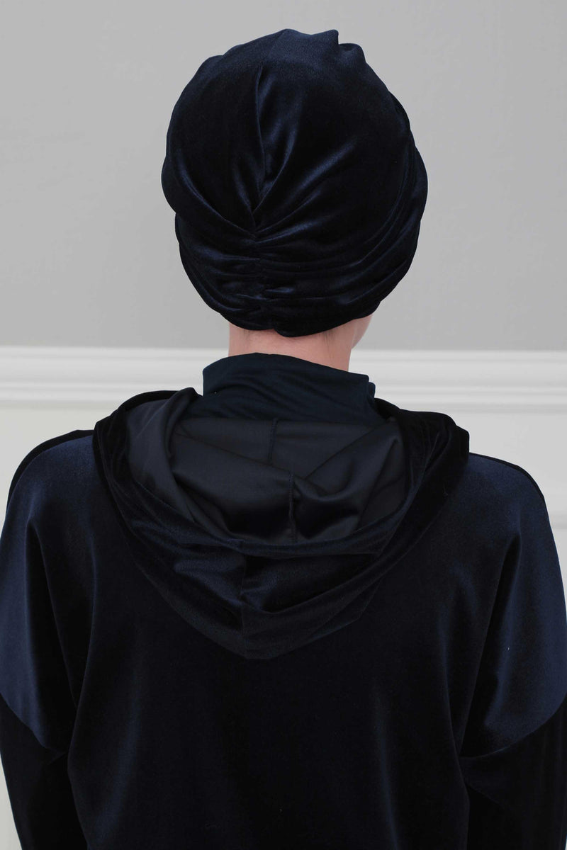 Super Soft Velvet Pre-Tied Turban, Comfortable Lightweight Winter Bonnet Cap for Women, Easy Wrap Women Head Covering, Chemo Cancer Cap,B-9K Dusty Rose