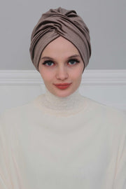 Super Soft Velvet Pre-Tied Turban, Comfortable Lightweight Winter Bonnet Cap for Women, Easy Wrap Women Head Covering, Chemo Cancer Cap,B-9K Dusty Rose