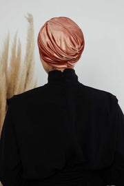 Super Soft Velvet Pre-Tied Turban, Comfortable Lightweight Winter Bonnet Cap for Women, Easy Wrap Women Head Covering, Chemo Cancer Cap,B-9K Salmon