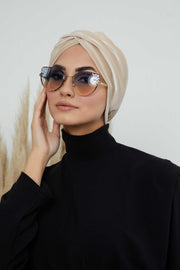 Super Soft Velvet Pre-Tied Turban, Comfortable Lightweight Winter Bonnet Cap for Women, Easy Wrap Women Head Covering, Chemo Cancer Cap,B-9K Beige