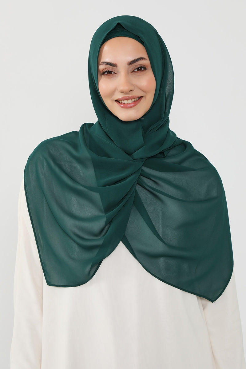 Instant Wear Hijab with Built-In Bonnet, Lightweight Chiffon Headscarf, One Piece Modest Headwear,PS-48