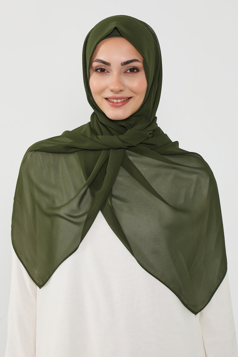 Instant Wear Hijab with Built-In Bonnet, Lightweight Chiffon Headscarf, One Piece Modest Headwear,PS-48