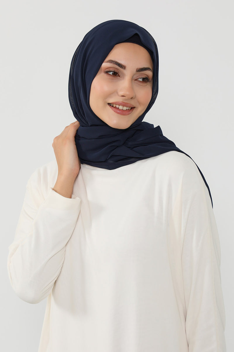 Instant Wear Hijab with Built-In Bonnet, Lightweight Chiffon Headscarf, One Piece Modest Headwear,PS-48