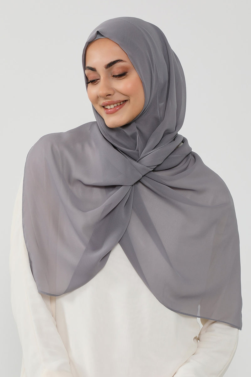 Instant Wear Hijab with Built-In Bonnet, Lightweight Chiffon Headscarf, One Piece Modest Headwear,PS-48