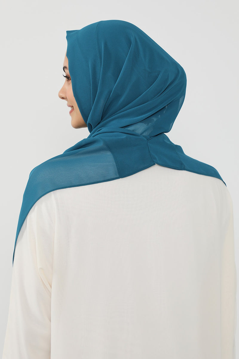 Instant Wear Hijab with Built-In Bonnet, Lightweight Chiffon Headscarf, One Piece Modest Headwear,PS-48