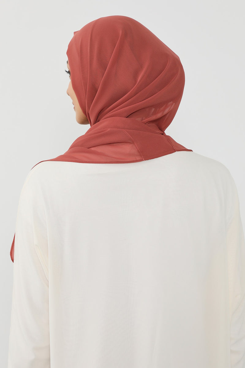 Instant Wear Hijab with Built-In Bonnet, Lightweight Chiffon Headscarf, One Piece Modest Headwear,PS-48