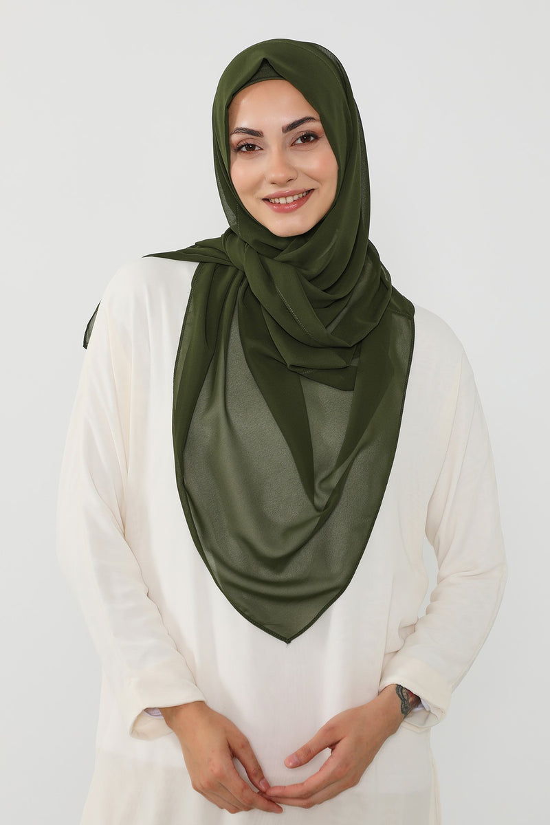 Instant Wear Hijab with Built-In Bonnet, Lightweight Chiffon Headscarf, One Piece Modest Headwear,PS-48