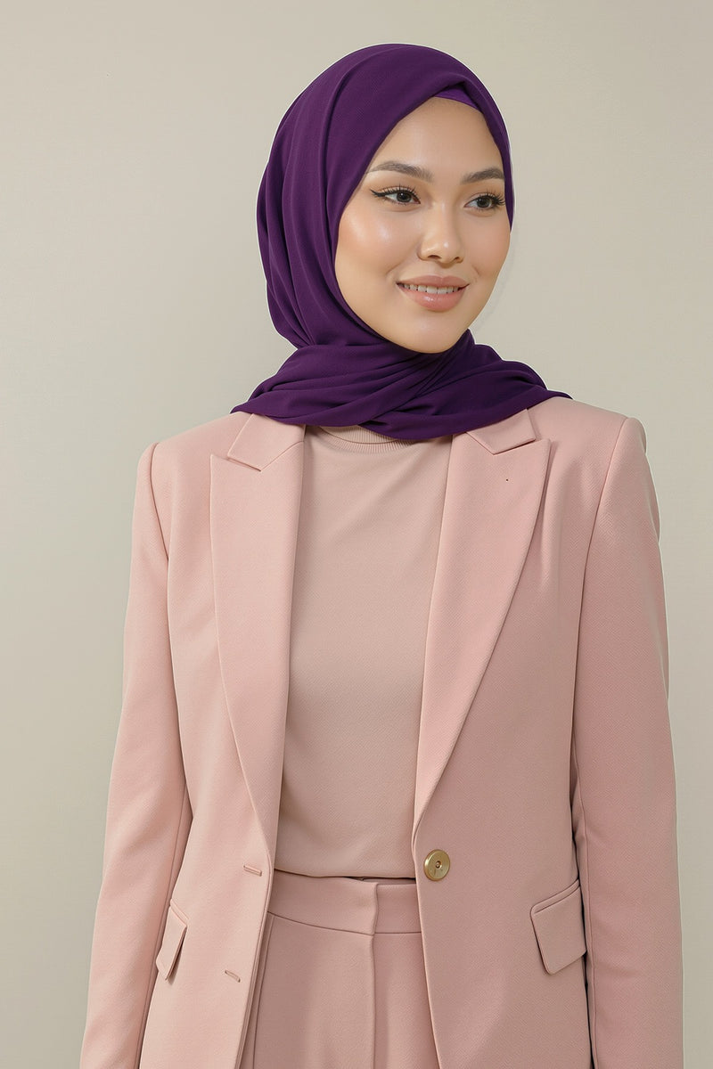 Instant Wear Hijab with Built-In Bonnet, Lightweight Chiffon Headscarf, One Piece Modest Headwear,PS-48