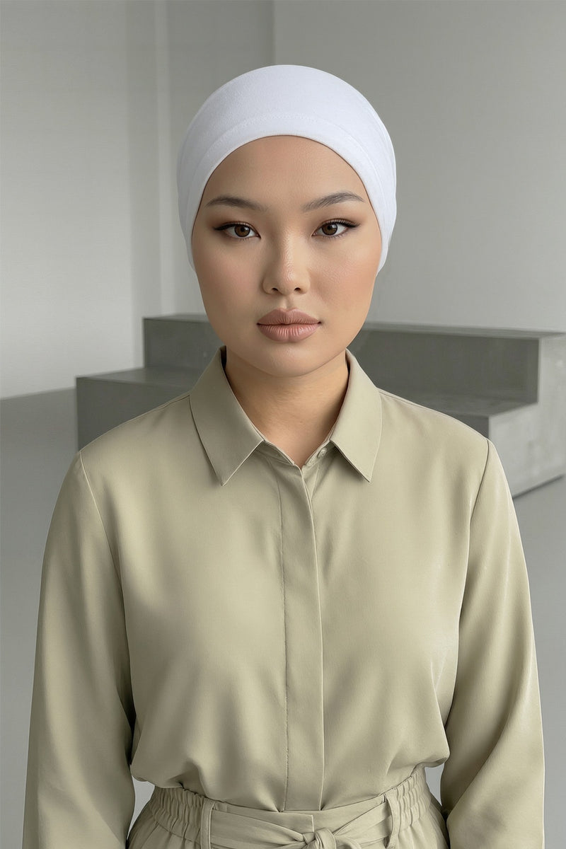 Instant Wear Hijab with Built-In Bonnet, Lightweight Chiffon Headscarf, One Piece Modest Headwear,PS-48
