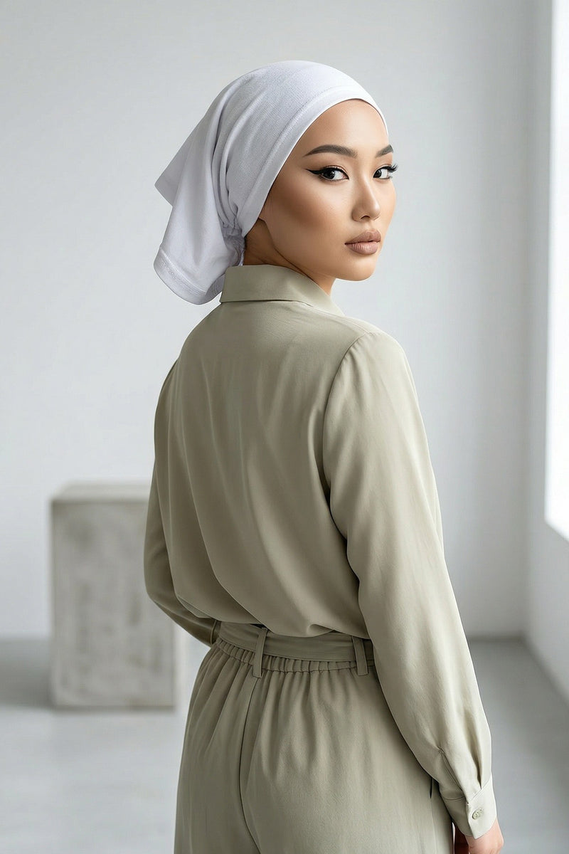 Instant Wear Hijab with Built-In Bonnet, Lightweight Chiffon Headscarf, One Piece Modest Headwear,PS-48