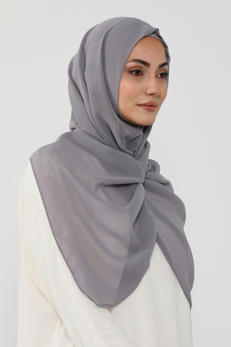 Instant Wear Hijab with Built-In Bonnet, Lightweight Chiffon Headscarf, One Piece Modest Headwear,PS-48