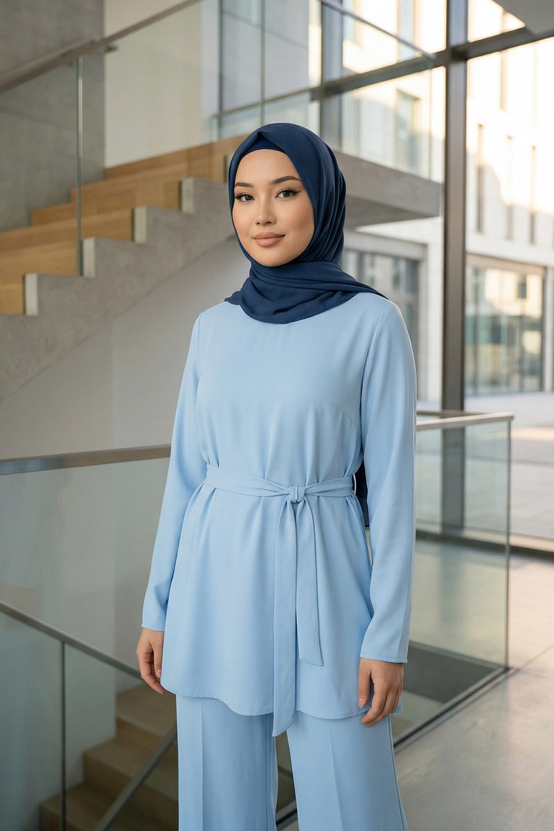 Instant Wear Hijab with Built-In Bonnet, Lightweight Chiffon Headscarf, One Piece Modest Headwear,PS-48