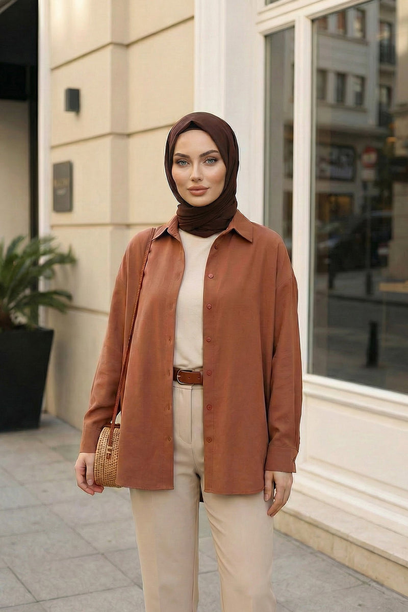 Instant Wear Hijab with Built-In Bonnet, Lightweight Chiffon Headscarf, One Piece Modest Headwear,PS-48