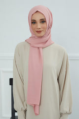 Jersey Aerobin Shawl for Women Modesty, Head Wrap Turban, Cap Headwear Rectangle Aerobin Hijab,CTS-5A Pink