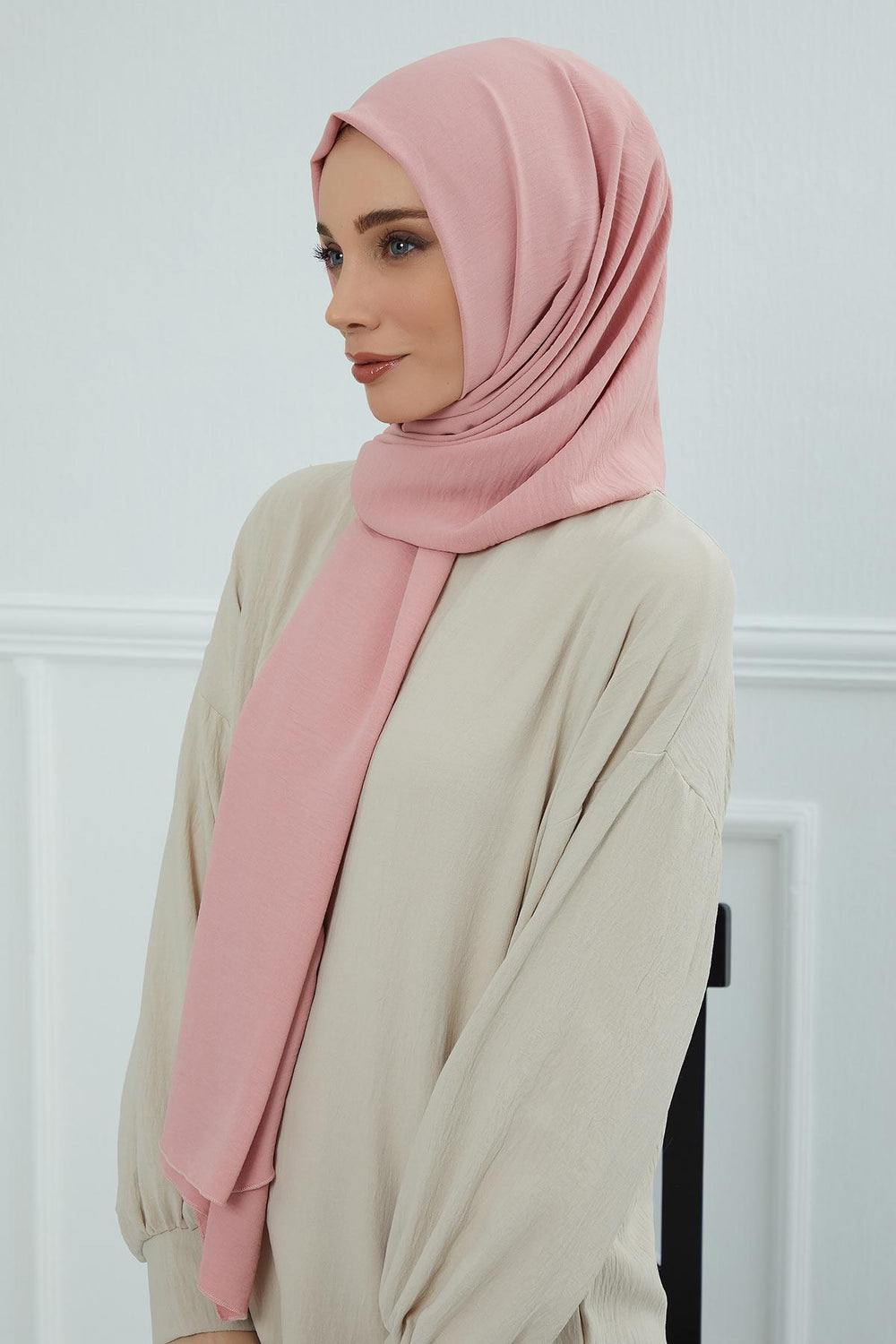 Jersey Aerobin Shawl for Women Modesty, Head Wrap Turban, Cap Headwear Rectangle Aerobin Hijab,CTS-5A Pink
