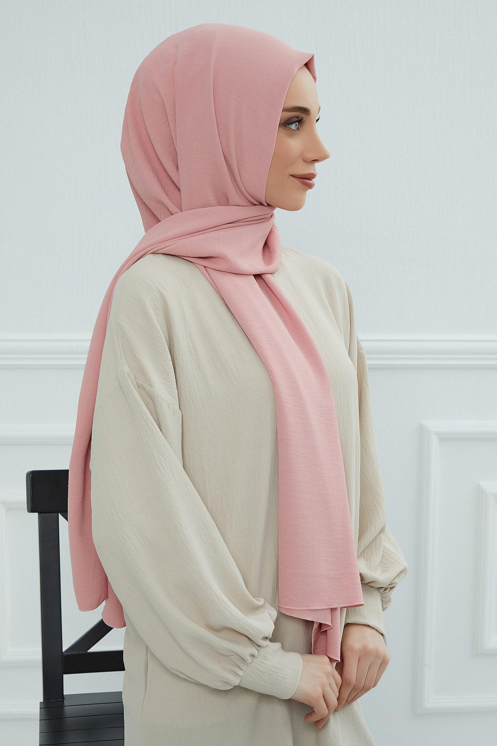 Jersey Aerobin Shawl for Women Modesty, Head Wrap Turban, Cap Headwear Rectangle Aerobin Hijab,CTS-5A Pink