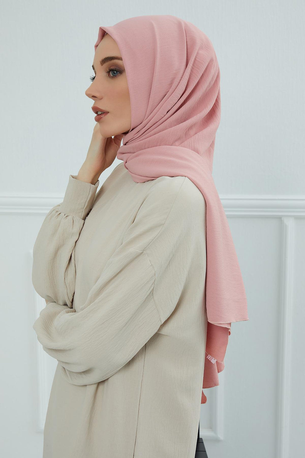 Jersey Aerobin Shawl for Women Modesty, Head Wrap Turban, Cap Headwear Rectangle Aerobin Hijab,CTS-5A Pink